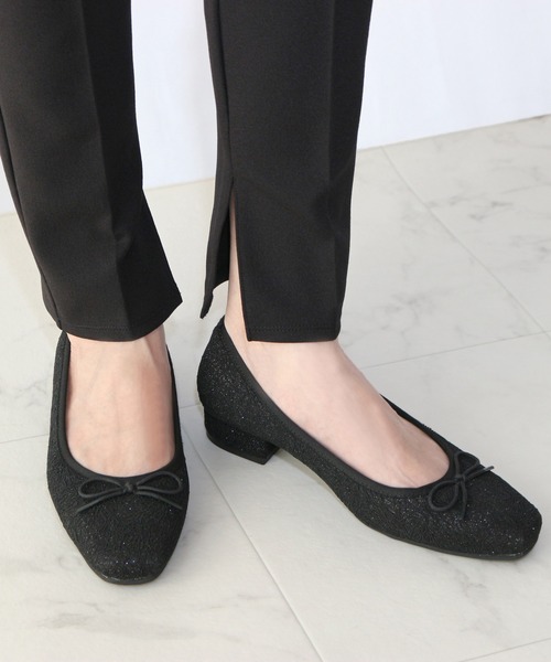 Fin(フィン)の「グリッターレースバレエシューズ【低反発スポンジ入り】(バレエシューズ・レディース・ブラック/ベージュ・22.5cm/23cm/23.5cm/24cm/24.5cm)」の16枚目の写真