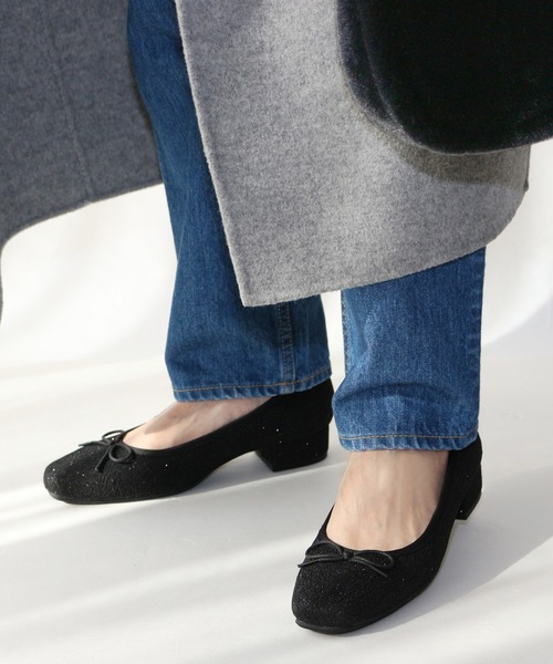 Fin(フィン)の「グリッターレースバレエシューズ【低反発スポンジ入り】(バレエシューズ・レディース・ブラック/ベージュ・22.5cm/23cm/23.5cm/24cm/24.5cm)」の11枚目の写真