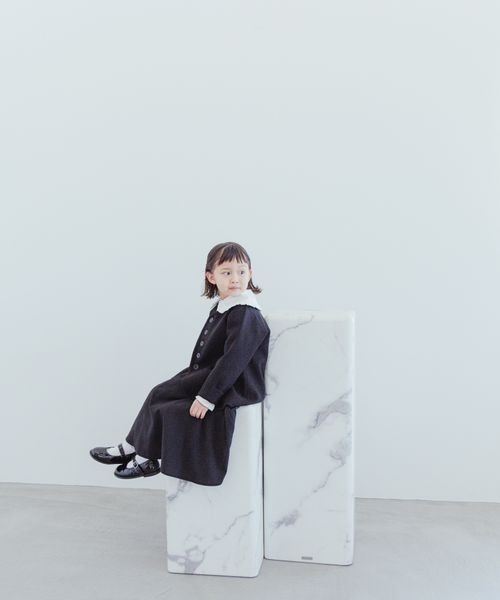 LOWRYS FARM（ローリーズファーム）の「ニットジャケット　184792（ノーカラージャケット・キッズ・ブラック/ネイビー・120cm/130cm/140cm）」の8枚目の写真