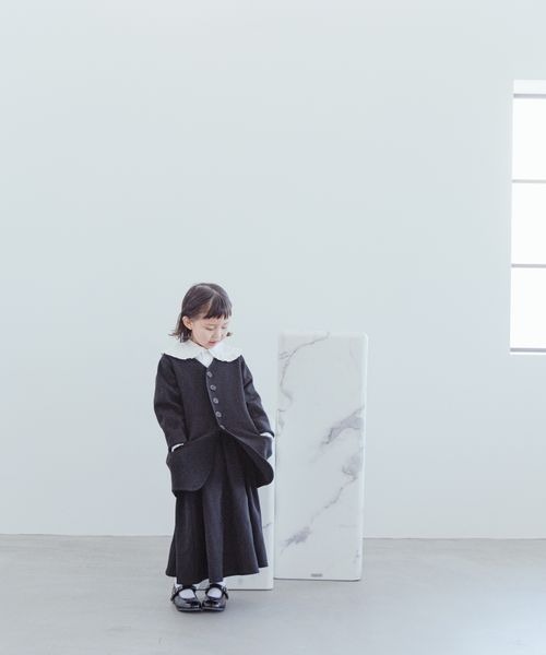 LOWRYS FARM（ローリーズファーム）の「ニットジャケット　184792（ノーカラージャケット・キッズ・ブラック/ネイビー・120cm/130cm/140cm）」の10枚目の写真