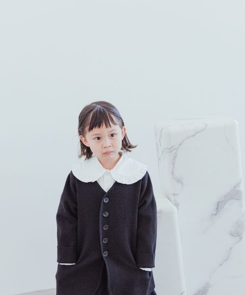 LOWRYS FARM（ローリーズファーム）の「ニットジャケット　184792（ノーカラージャケット・キッズ・ブラック/ネイビー・120cm/130cm/140cm）」の12枚目の写真