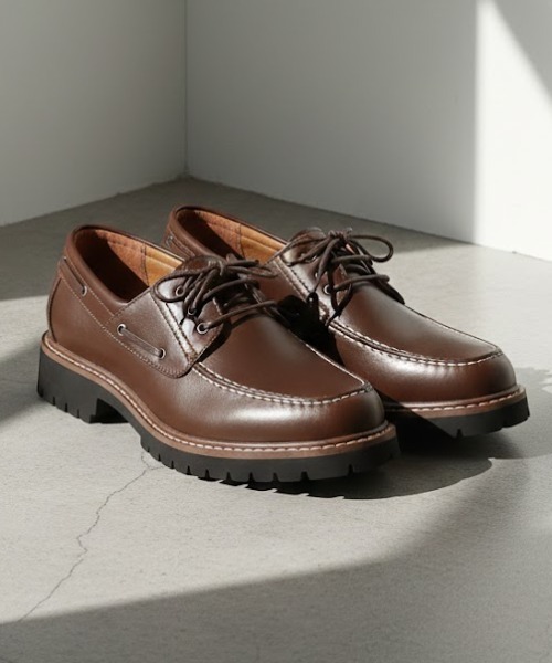 Dedes(デデス)の「Dedes/モカシンデッキシューズ(6347)(モカシン/デッキシューズ・メンズ・ブラウン/ブラック・43/44/41/42/40)」の1枚目の写真