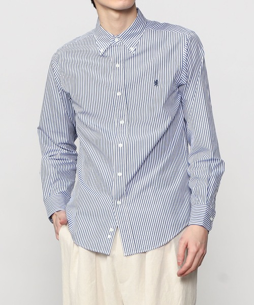 GYMPHLEX(ジムフレックス)の「Gymphlex | 長袖ボタンダウンシャツ STRIPE MEN(シャツ/ブラウス・メンズ・ブルー系その他・S)」の1枚目の写真