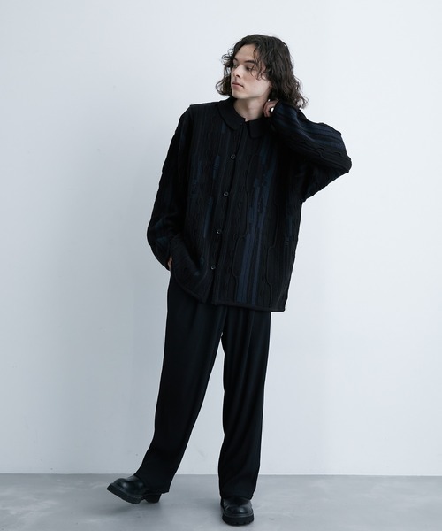 JUNRED(ジュンレッド)の「3Dニットポロカーディガン(カーディガン/ボレロ・メンズ・ホワイト/グリーン/ブラック・S/M/L)」の22枚目の写真