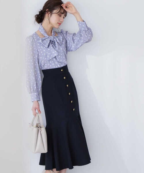 PROPORTION BODY DRESSING(プロポーションボディドレッシング)の「フロント釦マーメイドスカート / 1213120302(スカート・レディース・ネイビー/カーキ/イエロー・MEDIUM/SMALL)」の3枚目の写真