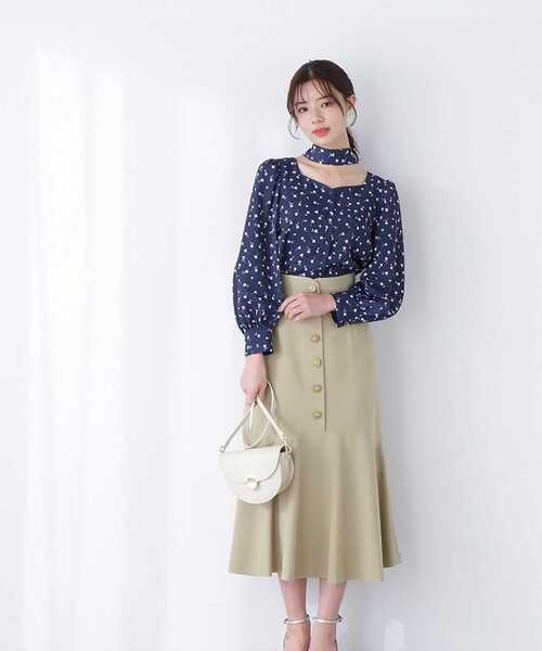 PROPORTION BODY DRESSING(プロポーションボディドレッシング)の「フロント釦マーメイドスカート / 1213120302(スカート・レディース・ネイビー/カーキ/イエロー・MEDIUM/SMALL)」の2枚目の写真