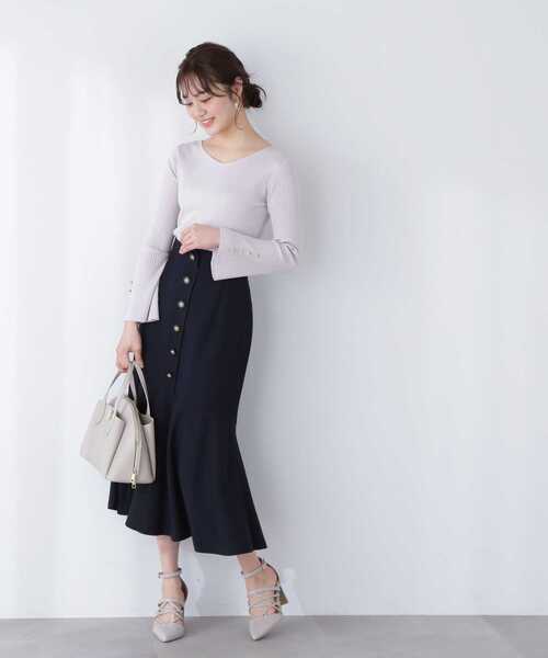 PROPORTION BODY DRESSING(プロポーションボディドレッシング)の「フロント釦マーメイドスカート / 1213120302(スカート・レディース・ネイビー/カーキ/イエロー・MEDIUM/SMALL)」の11枚目の写真