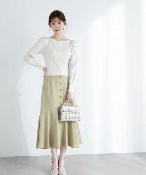 PROPORTION BODY DRESSING(プロポーションボディドレッシング)の「フロント釦マーメイドスカート / 1213120302(スカート・レディース・ネイビー/カーキ/イエロー・MEDIUM/SMALL)」の18枚目の写真