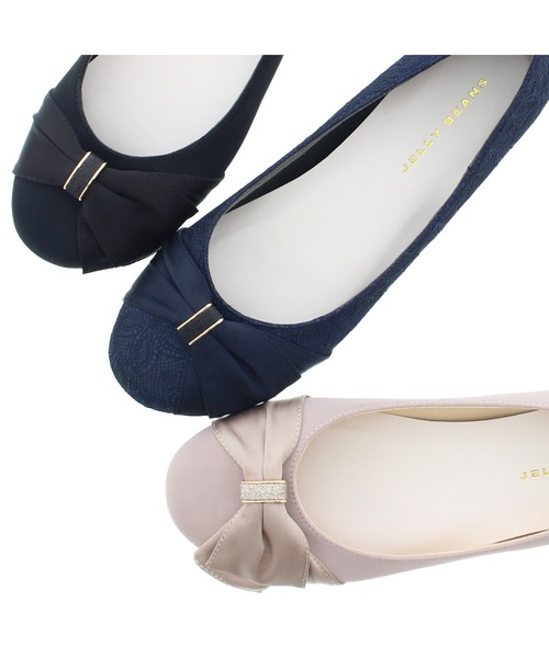 JELLY BEANS（ジェリービーンズ）の「【WEB限定】ターバンリボンモールドソールパンプス【バレエコア】＜クッション性抜群！歩きやすい！＞(217-10274)JELLY BEANS(ジェリービーンズ)（パンプス・レディース・ネイビー/ベージュ系/ブラック・22.5/23/23.5/24/24.5）」の4枚目の写真