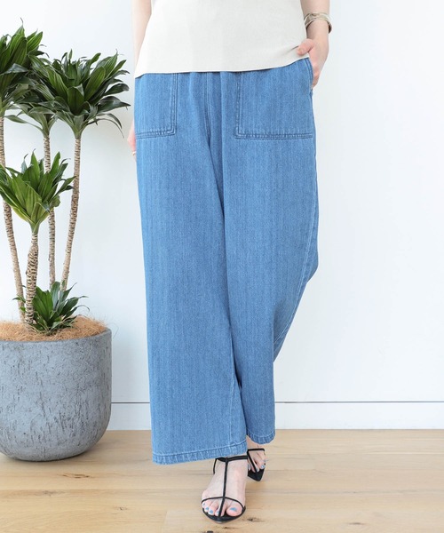 BEAMS HEART（ビームスハート）の「リネン混 デニム イージーパンツ（デニムパンツ・レディース・インディゴブルー/ブルー系その他・FREE）」の22枚目の写真