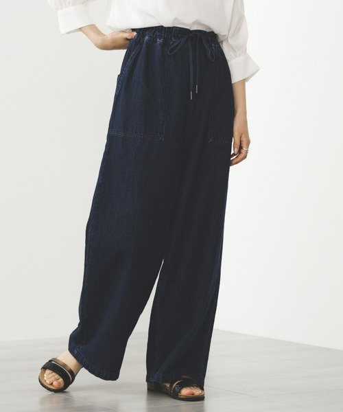 BEAMS HEART（ビームスハート）の「リネン混 デニム イージーパンツ（デニムパンツ・レディース・インディゴブルー/ブルー系その他・FREE）」の6枚目の写真