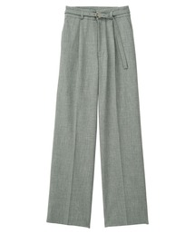 RANAN | ウォッシャブル　ベルト付ワイドパンツ(スーツパンツ)