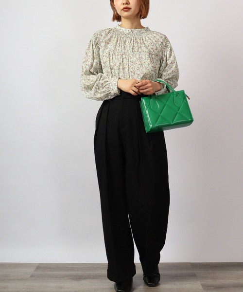 Anna Nicola(アンナニコラ)の「Anna Nicola バックシャン ギャザーブラウス 長袖(シャツ/ブラウス・レディース・ライトグリーン/ブラック/オフホワイト・38)」の16枚目の写真