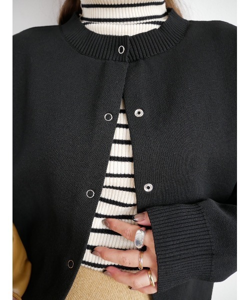 TRUNC(トランクエイティーエイト)の「3WAY Snap Knit Cardigan(カーディガン/ボレロ・レディース・ホワイト×ブラック/ブラック・FREE)」の16枚目の写真