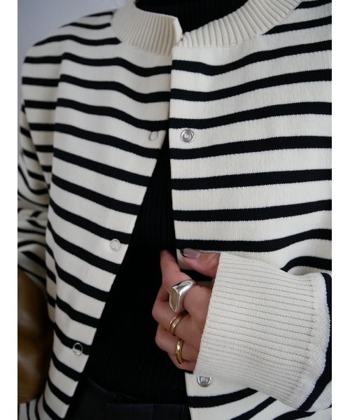 TRUNC(トランクエイティーエイト)の「3WAY Snap Knit Cardigan(カーディガン/ボレロ・レディース・ホワイト×ブラック/ブラック・FREE)」の7枚目の写真