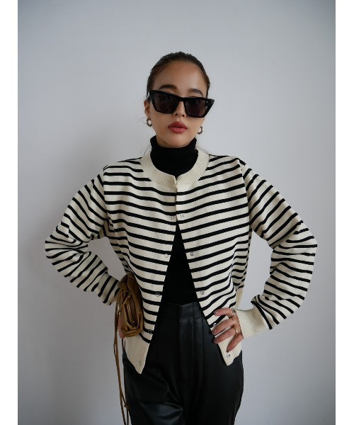 TRUNC(トランクエイティーエイト)の「3WAY Snap Knit Cardigan(カーディガン/ボレロ・レディース・ホワイト×ブラック/ブラック・FREE)」の3枚目の写真