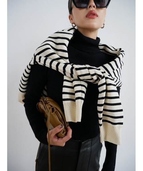 TRUNC(トランクエイティーエイト)の「3WAY Snap Knit Cardigan(カーディガン/ボレロ・レディース・ホワイト×ブラック/ブラック・FREE)」の6枚目の写真