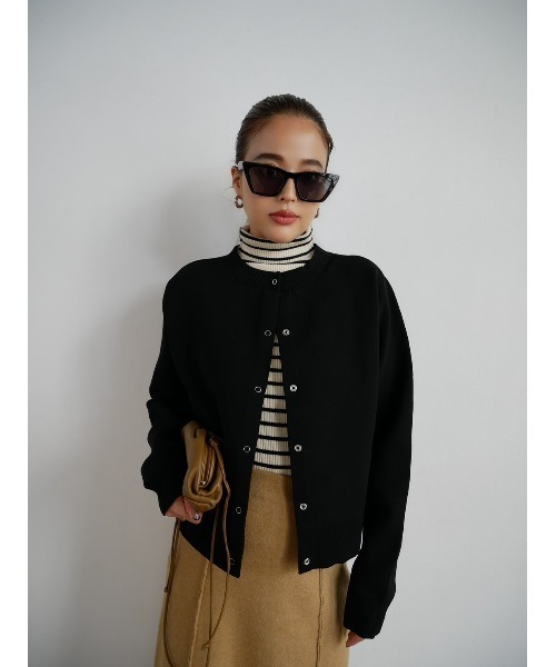 TRUNC(トランクエイティーエイト)の「3WAY Snap Knit Cardigan(カーディガン/ボレロ・レディース・ホワイト×ブラック/ブラック・FREE)」の13枚目の写真