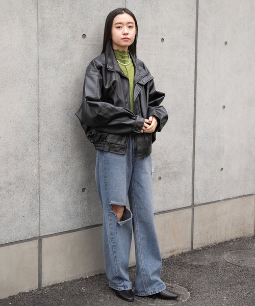 ALAND（エーランド）の「3.3 Field Trip／リップドワイドパンツ　2193366（デニムパンツ・レディース・ブルー・SMALL/MEDIUM）」の13枚目の写真