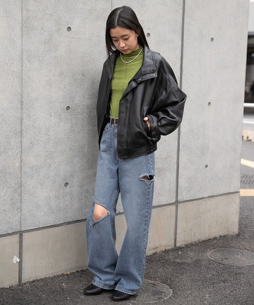 ALAND（エーランド）の「3.3 Field Trip／リップドワイドパンツ　2193366（デニムパンツ・レディース・ブルー・SMALL/MEDIUM）」の14枚目の写真