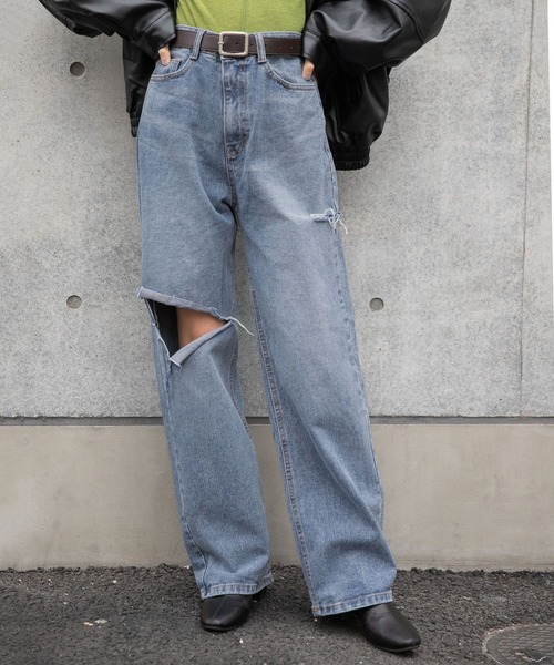 ALAND（エーランド）の「3.3 Field Trip／リップドワイドパンツ　2193366（デニムパンツ・レディース・ブルー・SMALL/MEDIUM）」の15枚目の写真