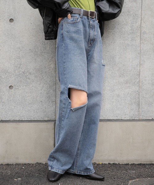 ALAND（エーランド）の「3.3 Field Trip／リップドワイドパンツ　2193366（デニムパンツ・レディース・ブルー・SMALL/MEDIUM）」の16枚目の写真