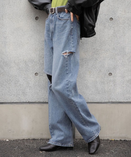 ALAND（エーランド）の「3.3 Field Trip／リップドワイドパンツ　2193366（デニムパンツ・レディース・ブルー・SMALL/MEDIUM）」の17枚目の写真