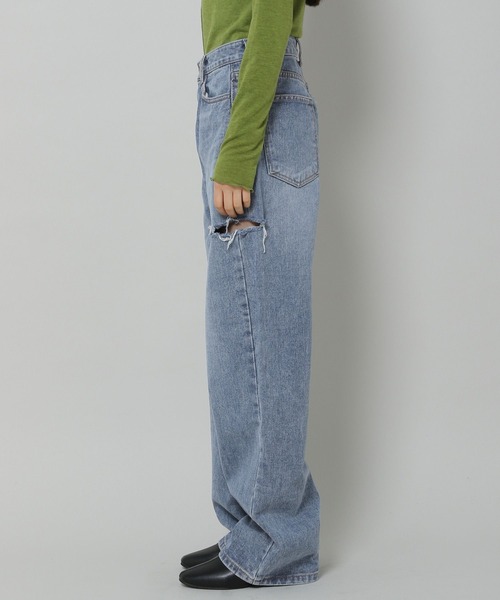 ALAND（エーランド）の「3.3 Field Trip／リップドワイドパンツ　2193366（デニムパンツ・レディース・ブルー・SMALL/MEDIUM）」の4枚目の写真