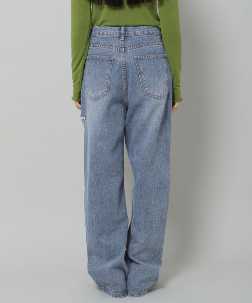 ALAND（エーランド）の「3.3 Field Trip／リップドワイドパンツ　2193366（デニムパンツ・レディース・ブルー・SMALL/MEDIUM）」の5枚目の写真