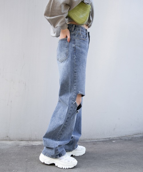 ALAND（エーランド）の「3.3 Field Trip／リップドワイドパンツ　2193366（デニムパンツ・レディース・ブルー・SMALL/MEDIUM）」の22枚目の写真