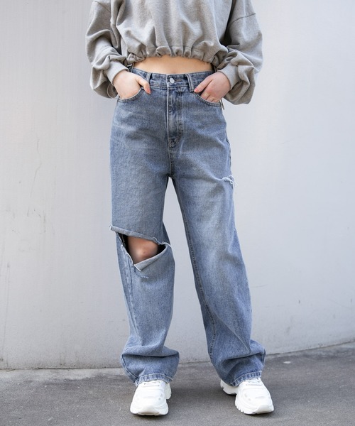 ALAND（エーランド）の「3.3 Field Trip／リップドワイドパンツ　2193366（デニムパンツ・レディース・ブルー・SMALL/MEDIUM）」の21枚目の写真