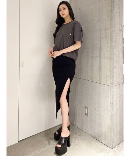 GYDA（ジェイダ）の「NOSTALGIC ポケットBIG Tシャツ（Tシャツ/カットソー・レディース・グリーン/チャコールグレー/オフホワイト・FREE）」の9枚目の写真