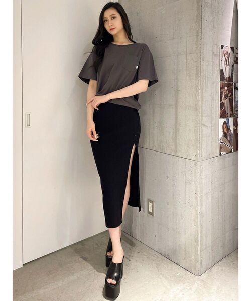 GYDA（ジェイダ）の「NOSTALGIC ポケットBIG Tシャツ（Tシャツ/カットソー・レディース・グリーン/チャコールグレー/オフホワイト・FREE）」の10枚目の写真