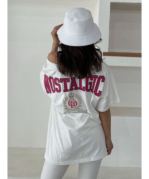 GYDA（ジェイダ）の「NOSTALGIC ポケットBIG Tシャツ（Tシャツ/カットソー・レディース・グリーン/チャコールグレー/オフホワイト・FREE）」の11枚目の写真