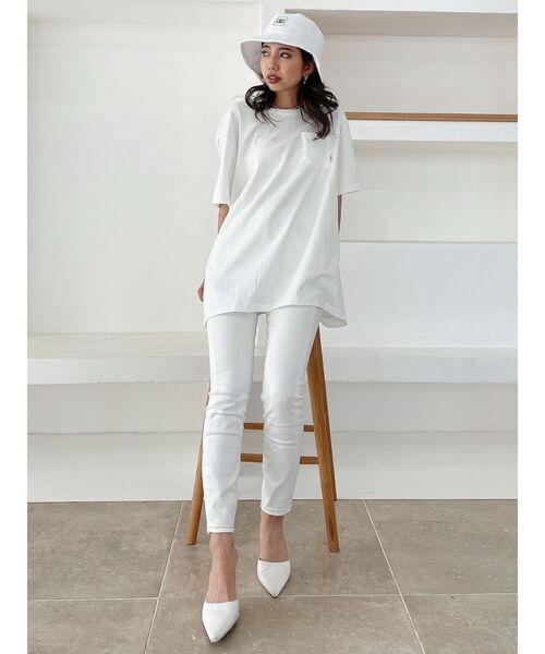 GYDA（ジェイダ）の「NOSTALGIC ポケットBIG Tシャツ（Tシャツ/カットソー・レディース・グリーン/チャコールグレー/オフホワイト・FREE）」の20枚目の写真