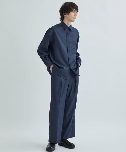 city(シティ)の「DENIM SHIRTS/オーバーサイズデニムシャツ(シャツ/ブラウス・メンズ・ブラック/ネイビー・1/2)」の4枚目の写真