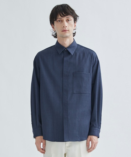 city(シティ)の「DENIM SHIRTS/オーバーサイズデニムシャツ(シャツ/ブラウス・メンズ・ブラック/ネイビー・1/2)」の12枚目の写真
