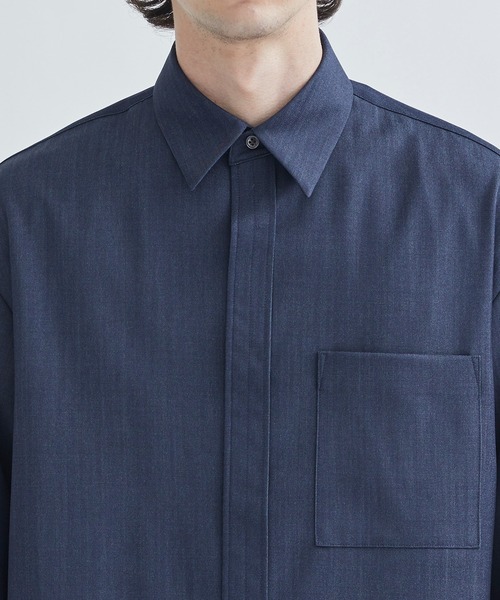 city(シティ)の「DENIM SHIRTS/オーバーサイズデニムシャツ(シャツ/ブラウス・メンズ・ブラック/ネイビー・1/2)」の9枚目の写真