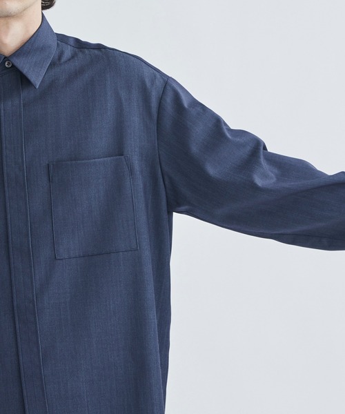 city(シティ)の「DENIM SHIRTS/オーバーサイズデニムシャツ(シャツ/ブラウス・メンズ・ブラック/ネイビー・1/2)」の8枚目の写真