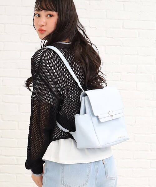 PINK-latte（ピンクラテ）の「◆ハートバックルベルトリュック（バックパック/リュック・キッズ・アイボリー/ライトブルー/ブラック・00）」の3枚目の写真