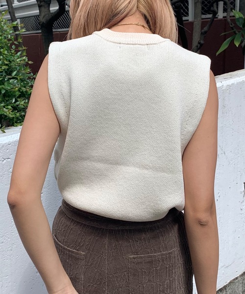 SHAGGIE(シャギー)の「フロントロゴニットタンクベスト(ニット/セーター・レディース・ナチュラル/ブラウン・FREE)」の15枚目の写真