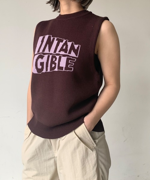 SHAGGIE(シャギー)の「フロントロゴニットタンクベスト(ニット/セーター・レディース・ナチュラル/ブラウン・FREE)」の8枚目の写真