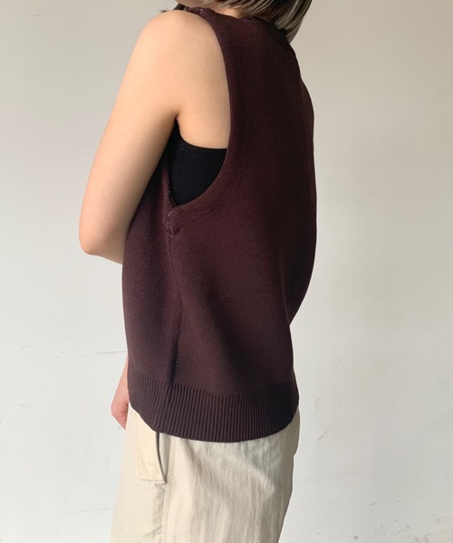 SHAGGIE(シャギー)の「フロントロゴニットタンクベスト(ニット/セーター・レディース・ナチュラル/ブラウン・FREE)」の14枚目の写真
