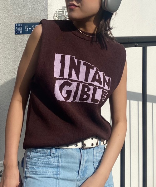 SHAGGIE(シャギー)の「フロントロゴニットタンクベスト(ニット/セーター・レディース・ナチュラル/ブラウン・FREE)」の10枚目の写真