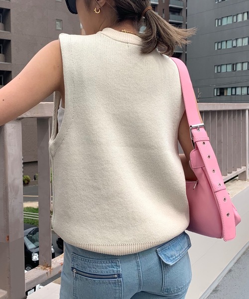 SHAGGIE(シャギー)の「フロントロゴニットタンクベスト(ニット/セーター・レディース・ナチュラル/ブラウン・FREE)」の20枚目の写真