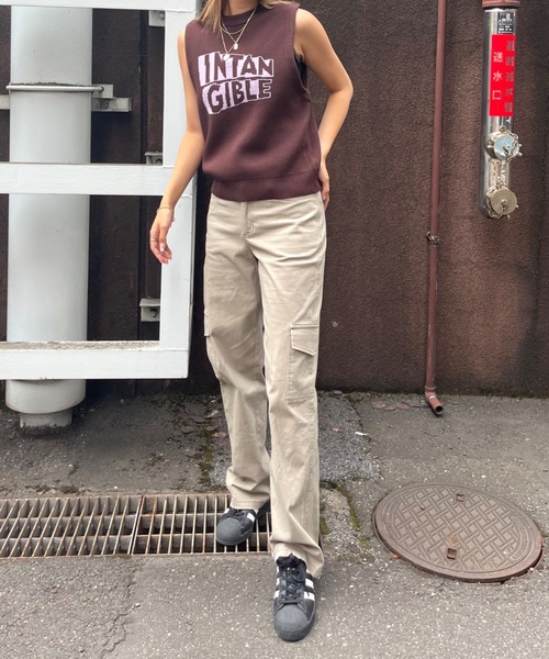 SHAGGIE(シャギー)の「フロントロゴニットタンクベスト(ニット/セーター・レディース・ナチュラル/ブラウン・FREE)」の13枚目の写真