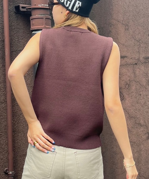 SHAGGIE(シャギー)の「フロントロゴニットタンクベスト(ニット/セーター・レディース・ナチュラル/ブラウン・FREE)」の17枚目の写真