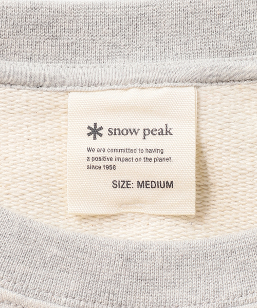 Snow Peak(スノーピーク)の「【SNOWPEAK/スノーピーク】Recycled Cotton Sweat Crewneck(スウェット・メンズ・グレー/アイボリー・LARGE/MEDIUM)」の4枚目の写真