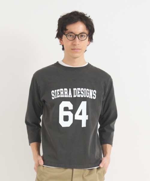 SIERRA DESIGNS（シェラデザイン）の「2026年新色入荷【SIERRA DESIGNS】コラボTシャツ/Good On × SIERRA DESIGNS 80's FOOTBALL TEE（Tシャツ/カットソー・メンズ・ナチュラル/グリーン系その他/ライトパープル/ネイビー/アッシュグレー/グリーン/ボルドー/ブラック/レッド/ホワイト/ライトブルー・MEDIUM/LARGE/X-LARGE/SMALL）」の3枚目の写真