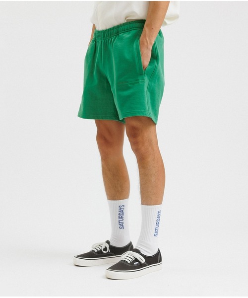 Saturdays NYC（サタデーズ ニューヨークシティ ）の「Austin Fundamental Sweatshort（スウェットパンツ・メンズ・ブラック/グリーン/ベージュ・X-SMALL/L/S/XL/M）」の4枚目の写真